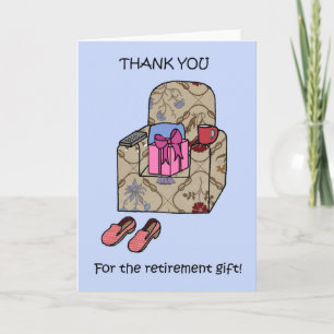 Pensioen cadeau dank u. bedankkaart