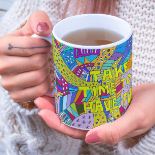 Pensioen cadeau, Positieve bevestiging, plezier Koffiemok