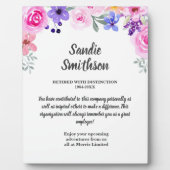 pensioen cadeau voor baas, werknemer, lange dienst fotoplaat (Voorkant)