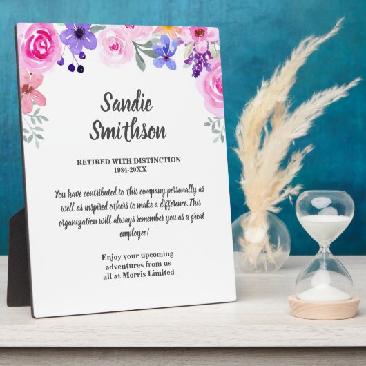 pensioen cadeau voor baas, werknemer, lange dienst fotoplaat (Zijkant)