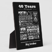 pensioen cadeau voor baas, werknemer, lange dienst fotoplaat (Zijkant)