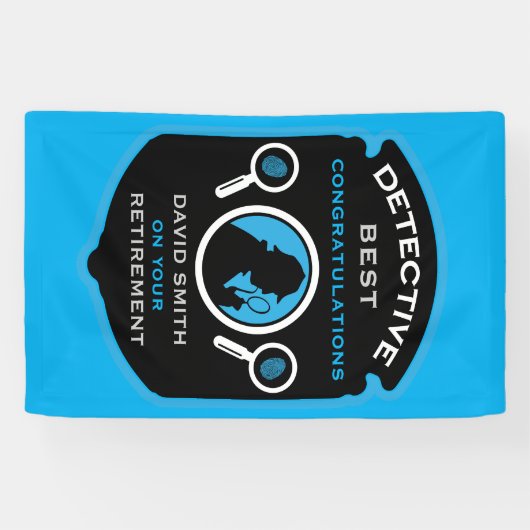Pensioen Cadeau voor Detective-Thema Baan Spandoek (Horizontaal)