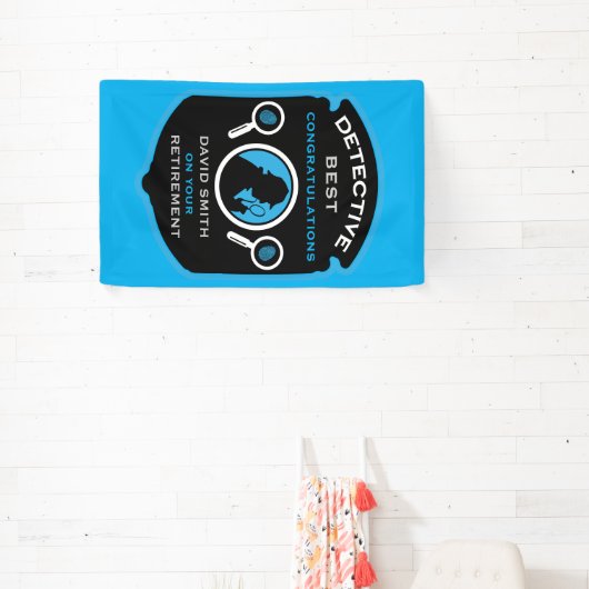 Pensioen Cadeau voor Detective-Thema Baan Spandoek (Insitu)