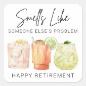 Pensioen Cadeaukaars Label, Grappig Pensioen Vierkante Sticker (Voorkant)