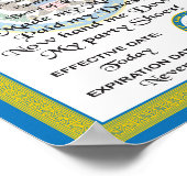 Pensioen certificaat met vergunning om te chillen poster (Hoek)