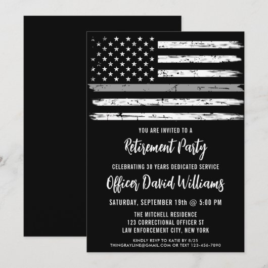 Pensioen Correctiefunctionaris Amerikaanse vlag Kaart (Voorkant / Achterkant)