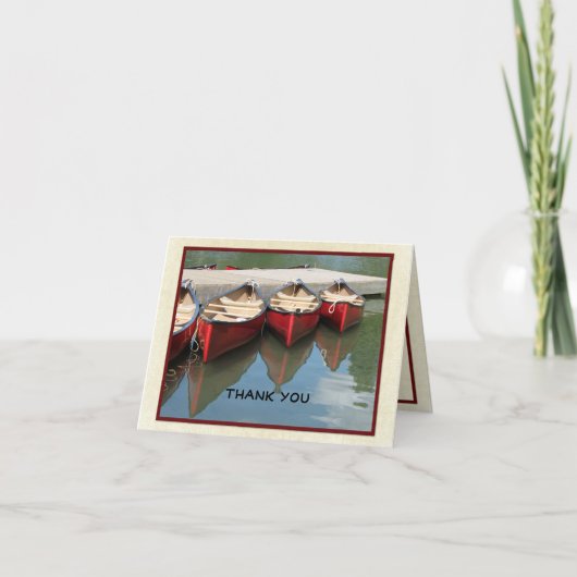 Pensioen Dank je wel, drie rode kano's Bedankkaart (Voorkant)