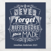 Pensioen Dank u nooit vergeten verschil gemaakt Wijn Etiket (Enkel label)