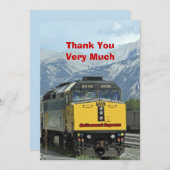 Pensioen dank u, Yellow Train Railroad Bedankkaart (Voorkant / Achterkant)