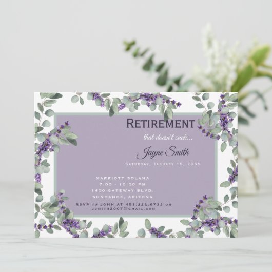 Pensioen "dat is niet klote" Lavendel Kaart (Staand voorkant)