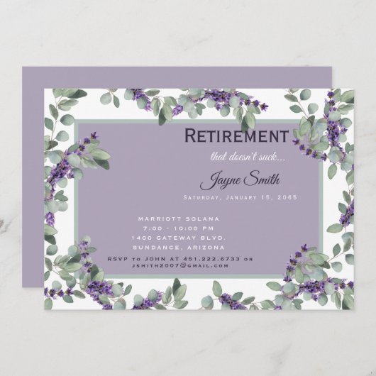 Pensioen "dat is niet klote" Lavendel Kaart (Voorkant / Achterkant)