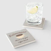 Pensioen: De langste koffiepauze ter wereld Stenen Onderzetter (Zijkant)