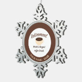 Pensioen: De langste koffiepauze ter wereld Tin Sneeuwvlok Ornament (Rechts)