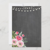 Pensioen Diner Party Vrouwen Bloemen Roze Invite Kaart (Achterkant)