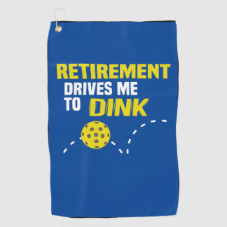 "Pensioen drijft me naar de goot" Pickleball Towel Golfhanddoek
