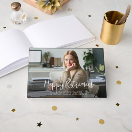 Pensioen Een Foto Handgeschreven Script Gastenboek