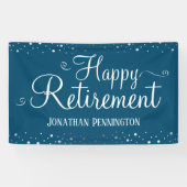 Pensioen Eenvoudige zilveren Confetti Spandoek (Horizontaal)