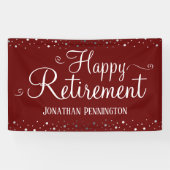 Pensioen Eenvoudige zilveren Confetti Spandoek (Horizontaal)