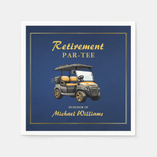 Pensioen Elegant Golf Thema Winkelwagen Blauw Goud Servet