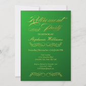 Pensioen Elegant Vrouw Groen en Goud Kaart (Voorkant)