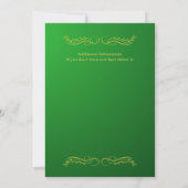 Pensioen Elegant Vrouw Groen en Goud Kaart (Achterkant)