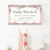 Pensioen ELK jaar Roos Gold Blush Floral Spandoek (Insitu)