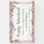 Pensioen ELK jaar Roos Gold Blush Floral Spandoek (Verticaal)