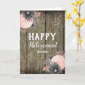 Pensioen Faux Roestische Hout en Bloemen Kaart (Gele Bloem)