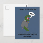 Pensioen felicitaties Dinosaur Persoonlijk Briefkaart (Voorkant / Achterkant)