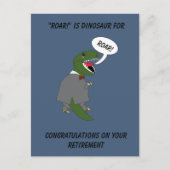 Pensioen felicitaties Dinosaur Persoonlijk Briefkaart (Voorkant)
