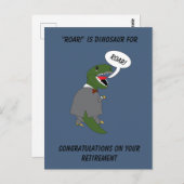 Pensioen felicitaties Dinosaurus Personaliseer Briefkaart (Voorkant / Achterkant)