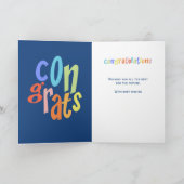 Pensioen Felicitaties Kleurrijke Typografie Kaart (Binnen)