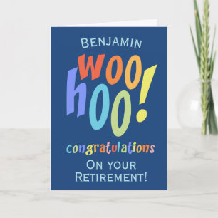 Pensioen Felicitaties Kleurrijke Typografie Kaart