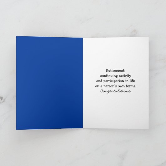 Pensioen felicitaties met zeilboot  kaart (Binnen)