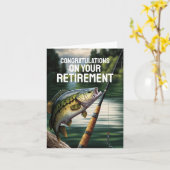 Pensioen felicitatiewenskaart voor visliefhebbers kaart (Gele Bloem)