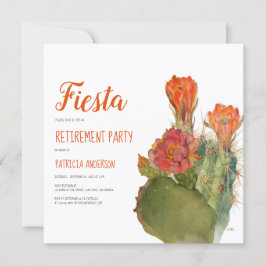 Pensioen Fiesta Cactus Floral Waterverf Script Kaart