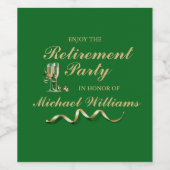 Pensioen Formeel Klassiek Champagneglaasje Blauw Wijn Etiket (Enkel label)