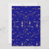 Pensioen Formele Blauw Goud Marmer Viering Kaart (Achterkant)