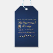 Pensioen Formele Classic Champagne Glas Blauw Cadeaulabel (Achterkant)