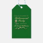 Pensioen Formele Classic Champagne Glas Groen Cadeaulabel (Voorkant)