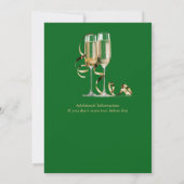 Pensioen Formele Classic Champagne Glas Groen Kaart (Achterkant)