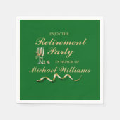 Pensioen Formele Classic Champagne Glas Groen Servet (Voorkant)