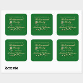 Pensioen Formele Classic Champagne Glas Groen Vierkante Sticker (Vel)