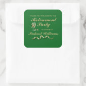 Pensioen Formele Classic Champagne Glas Groen Vierkante Sticker (Tas)