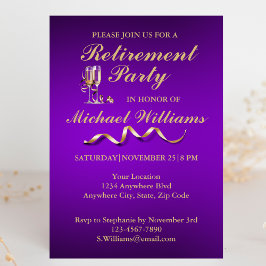 Pensioen Formele Classic Champagne Glas Paarse Kaart