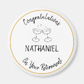 Pensioen Gefeliciteerd aangepaste naam Keepsake Magneet (Voorkant)