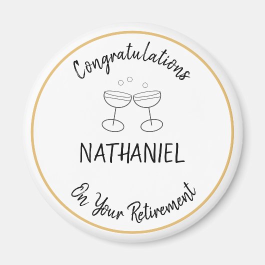 Pensioen Gefeliciteerd aangepaste naam Keepsake Magneet (Voorkant)