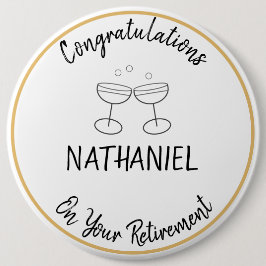 Pensioen Gefeliciteerd aangepaste naam Keepsake Ronde Button 6,0 Cm