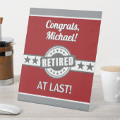 Pensioen Gefeliciteerd! gepersonaliseerd feest Reclamebord Met Voetstuk (Insitu)