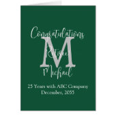 Pensioen Gefeliciteerd, Groen, Grijs Monogram (Voorkant)